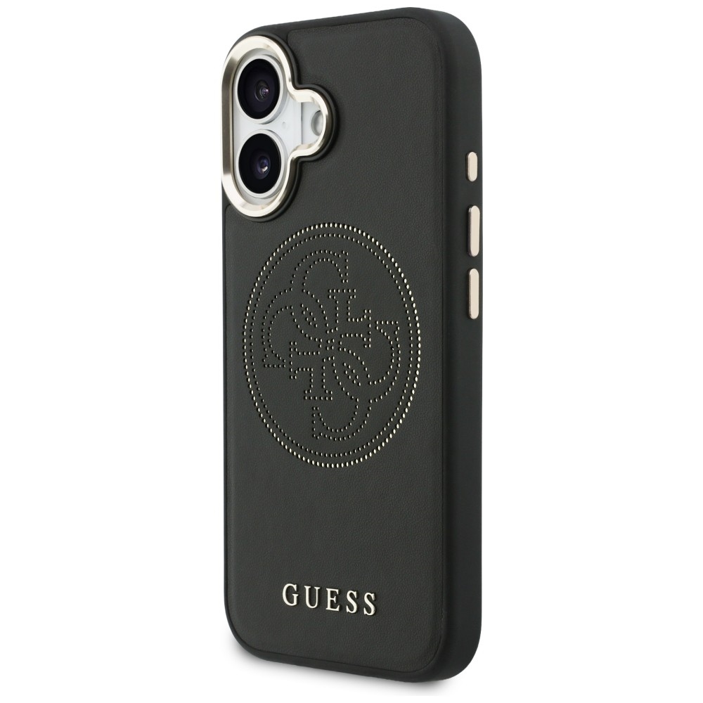Guess Perforuotas 4G MagSafe dėklas, skirtas iPhone 17 - black