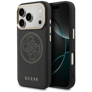 Guess Perforuotas 4G MagSafe dėklas, skirtas iPhone 17 Pro - black