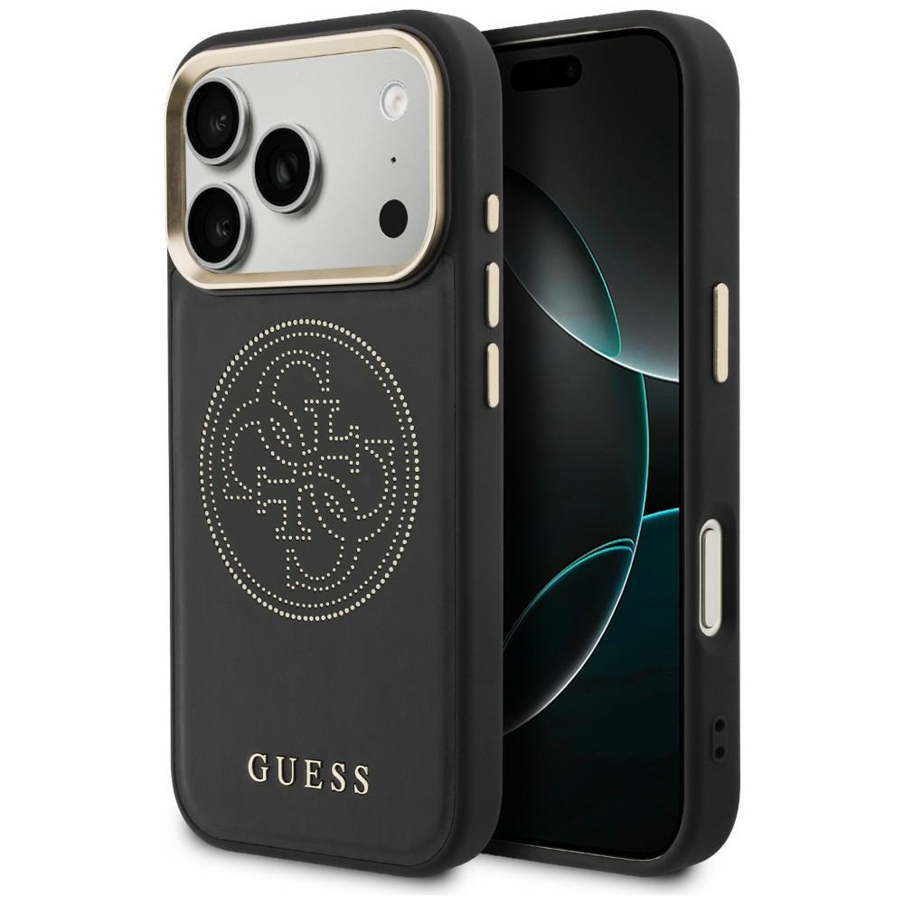 Guess Perforuotas 4G MagSafe dėklas, skirtas iPhone 17 Pro - black