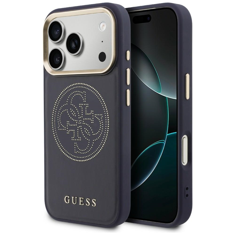 Guess Perforuotas 4G MagSafe dėklas, skirtas iPhone 17 Pro - blue