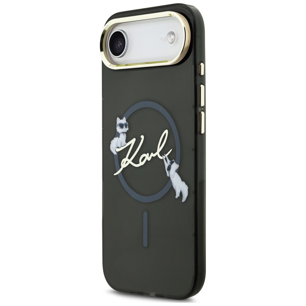 Karl Lagerfeld IML Choupettes Karl Script logotipas MagSafe iPhone Air Case – juodas