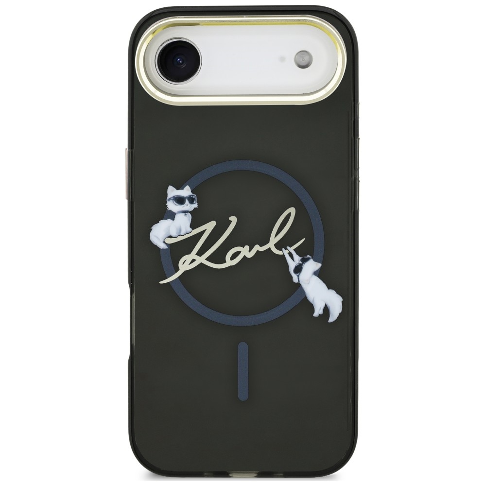 Karl Lagerfeld IML Choupettes Karl Script logotipas MagSafe iPhone Air Case – juodas