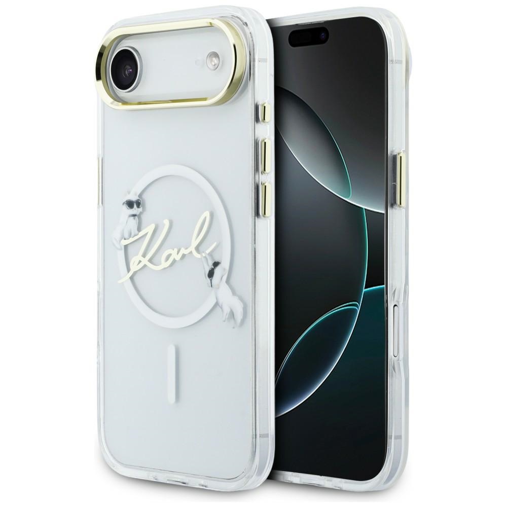 Karl Lagerfeld IML Choupettes Karl Script logotipas MagSafe iPhone Air Case – skaidrus