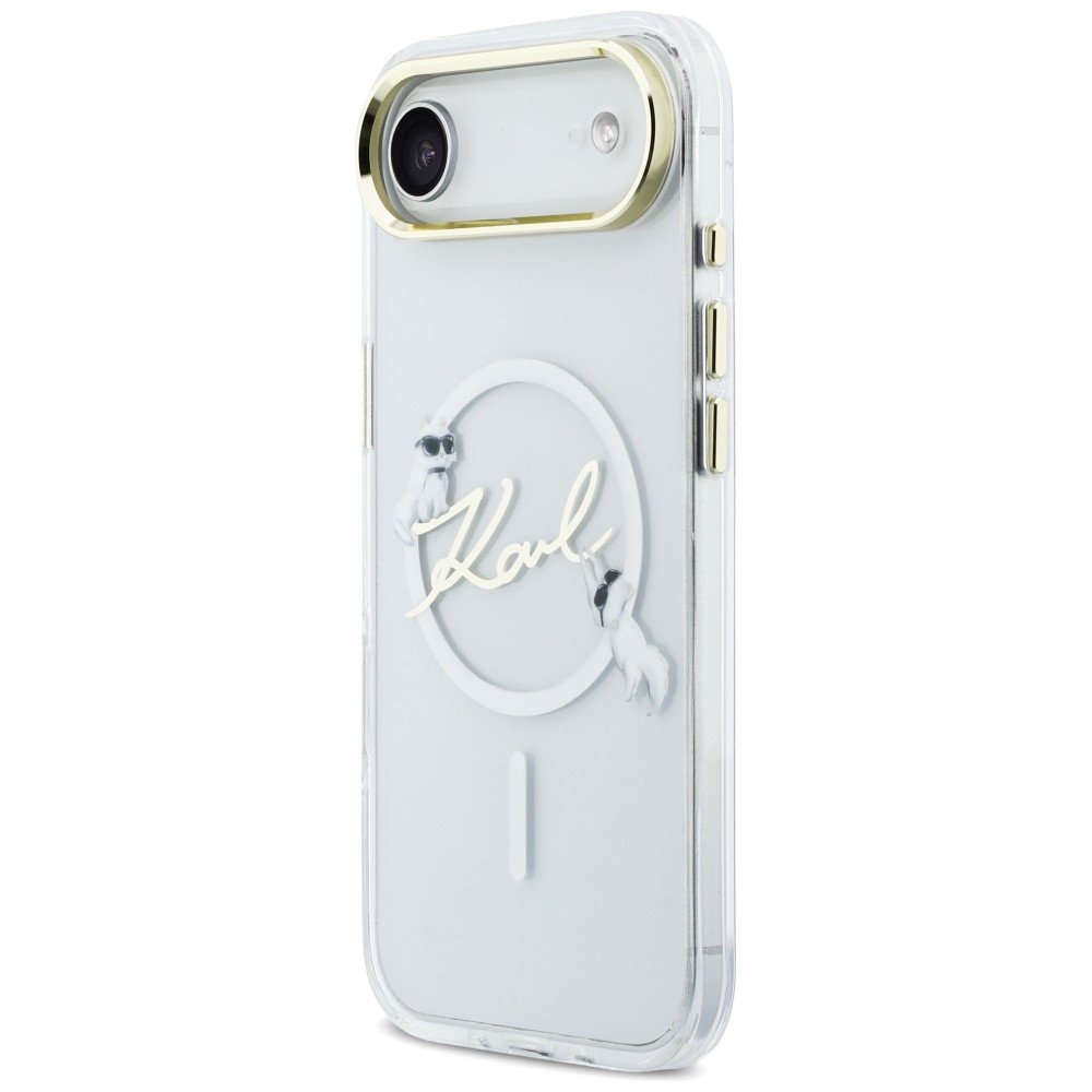 Karl Lagerfeld IML Choupettes Karl Script logotipas MagSafe iPhone Air Case – skaidrus