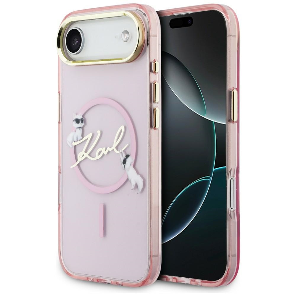 Karl Lagerfeld IML Choupettes Karl Script logotipas MagSafe iPhone Air Case – rožinė