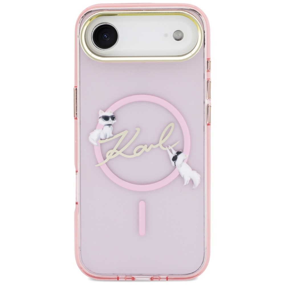 Karl Lagerfeld IML Choupettes Karl Script logotipas MagSafe iPhone Air Case – rožinė