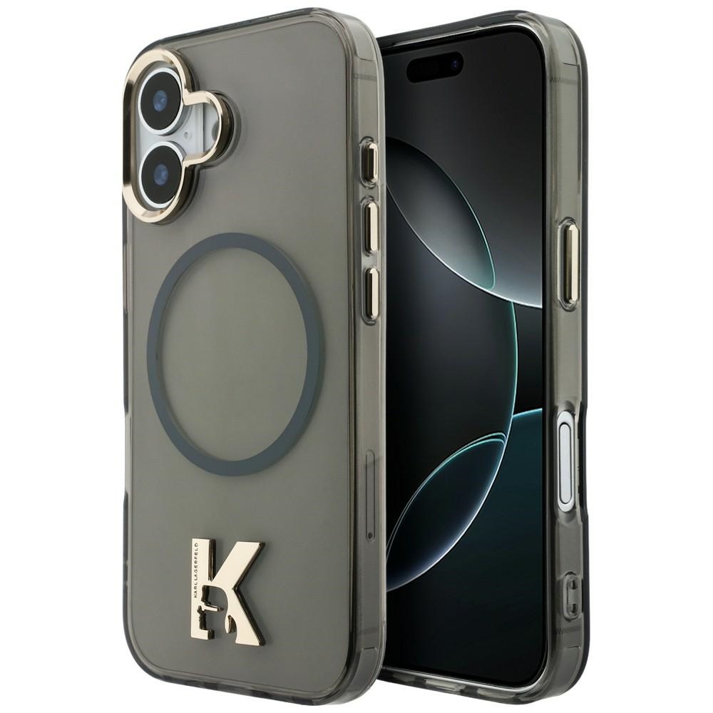 Karl Lagerfeld IML K galvos logotipas MagSafe Dėklas, skirtas iPhone 17 - juodas