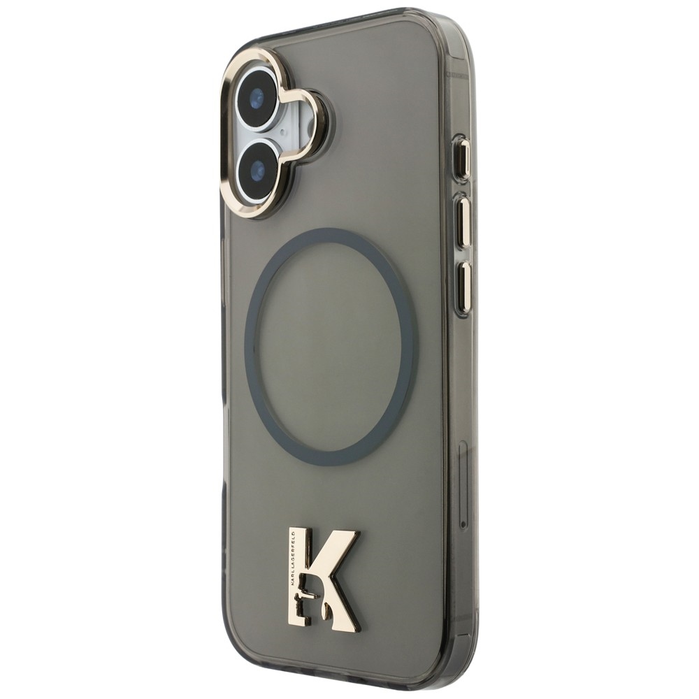 Karl Lagerfeld IML K galvos logotipas MagSafe Dėklas, skirtas iPhone 17 - juodas