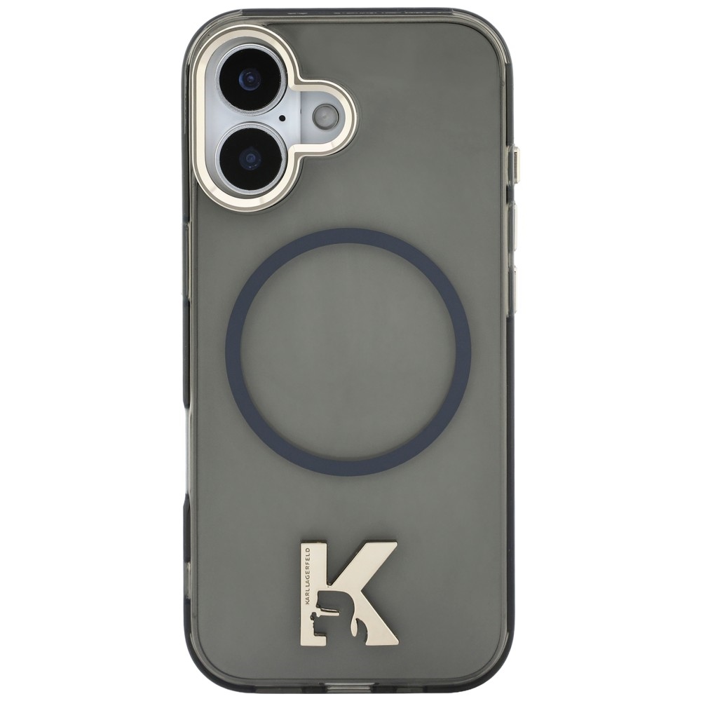 Karl Lagerfeld IML K galvos logotipas MagSafe Dėklas, skirtas iPhone 17 - juodas