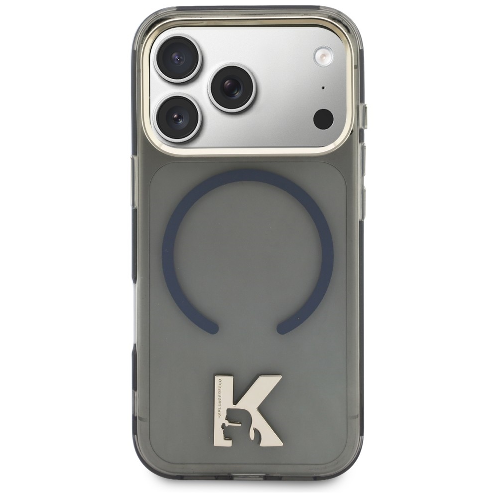Karl Lagerfeld IML K galvos logotipas MagSafe Dėklas, skirtas iPhone 17 Pro - juodas