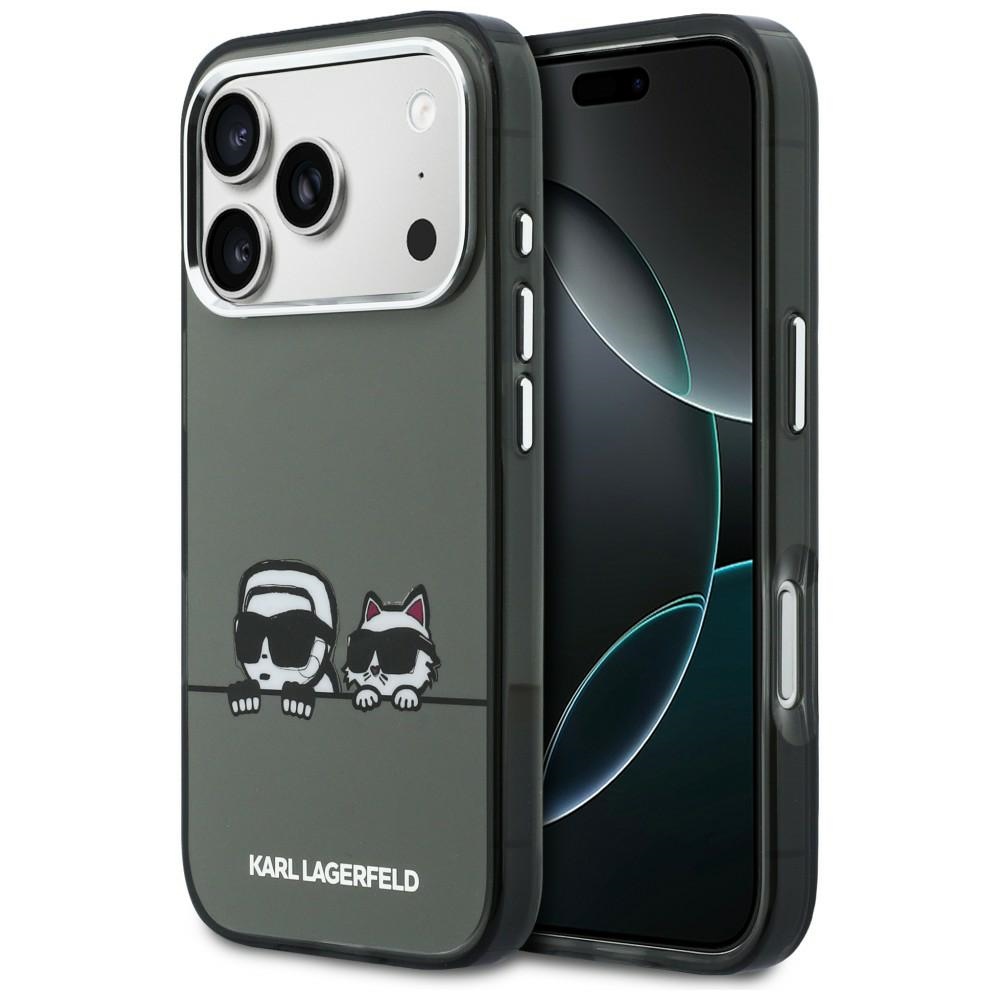 Karl Lagerfeld IML Karl & Choupette Peekaboo logotipas MagSafe Dėklas, skirtas iPhone 17 Pro - juodas