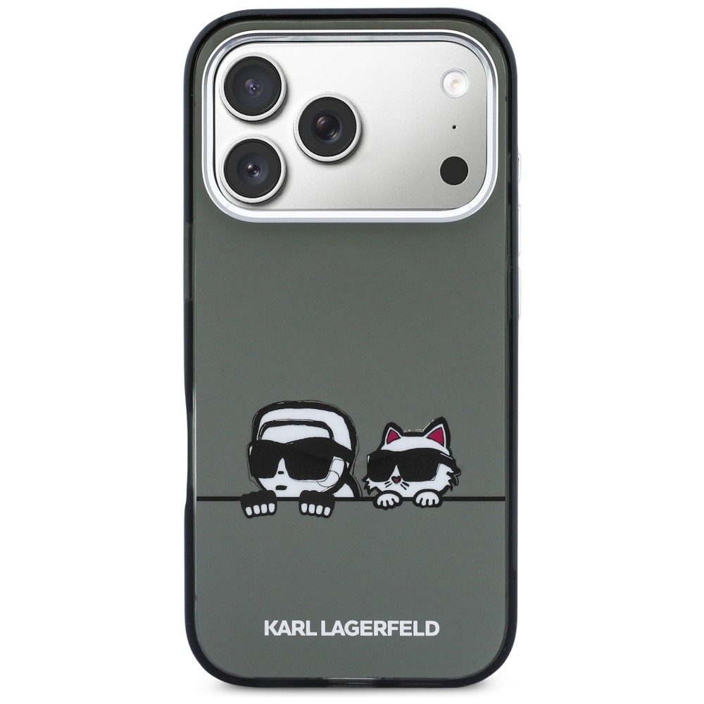 Karl Lagerfeld IML Karl & Choupette Peekaboo logotipas MagSafe Dėklas, skirtas iPhone 17 Pro Max - juodas