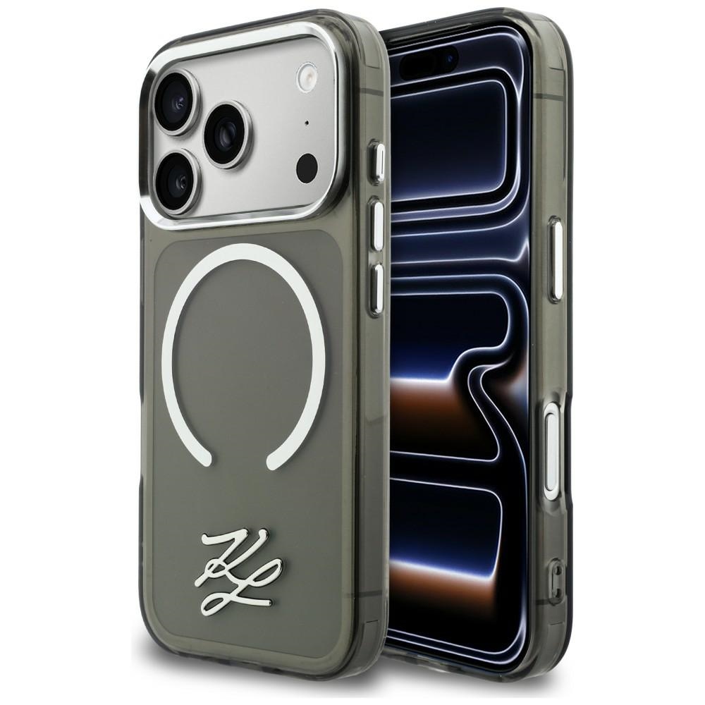 Karl Lagerfeld IML KL scenarijaus logotipas MagSafe Dėklas, skirtas iPhone 17 Pro – juodas