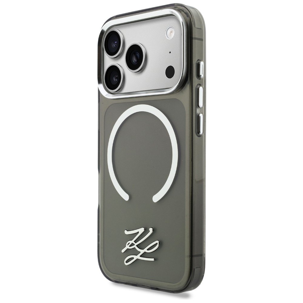 Karl Lagerfeld IML KL scenarijaus logotipas MagSafe Dėklas, skirtas iPhone 17 Pro – juodas