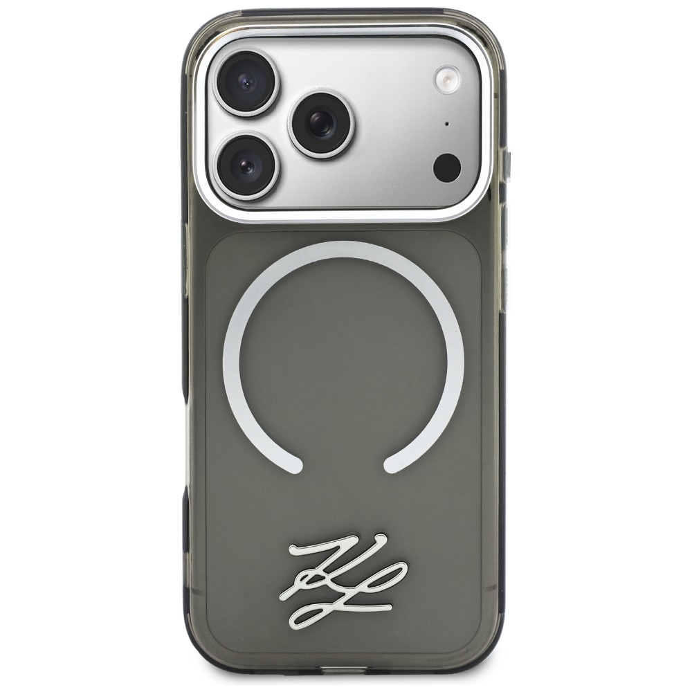 Karl Lagerfeld IML KL scenarijaus logotipas MagSafe Dėklas, skirtas iPhone 17 Pro Max – juodas
