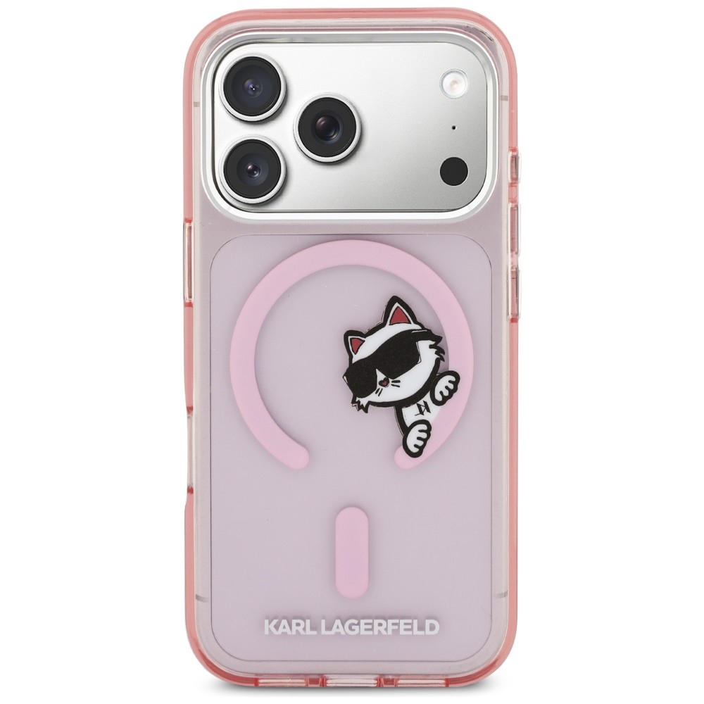 Karl Lagerfeld IML Peekaboo MagSafe Dėklas, skirtas iPhone 17 Pro – rožinis