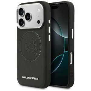 Karl Lagerfeld K Head Point logotipas MagSafe Dėklas, skirtas iPhone 17 Pro - juodas