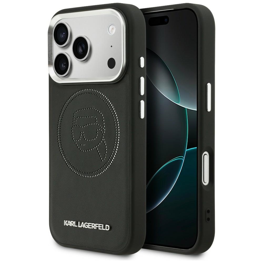 Karl Lagerfeld K Head Point logotipas MagSafe Dėklas, skirtas iPhone 17 Pro - juodas