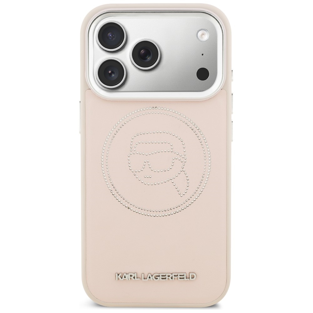Karl Lagerfeld K Head Point logotipas MagSafe Dėklas, skirtas iPhone 17 Pro Max – rožinis