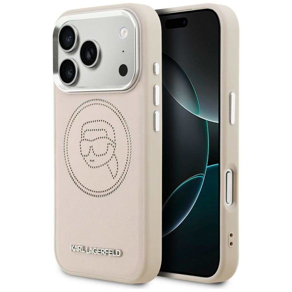 Karl Lagerfeld K Head Point logotipas MagSafe Dėklas, skirtas iPhone 17 Pro – rožinis