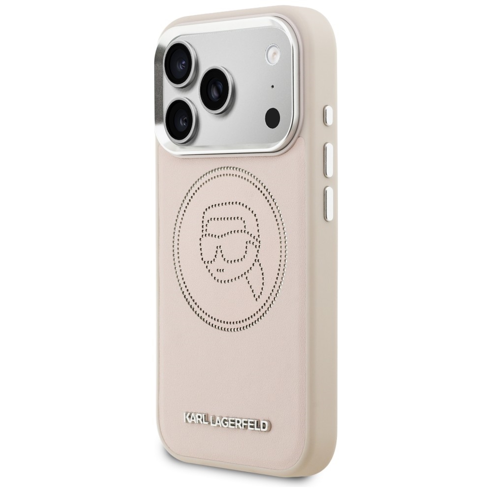 Karl Lagerfeld K Head Point logotipas MagSafe Dėklas, skirtas iPhone 17 Pro – rožinis