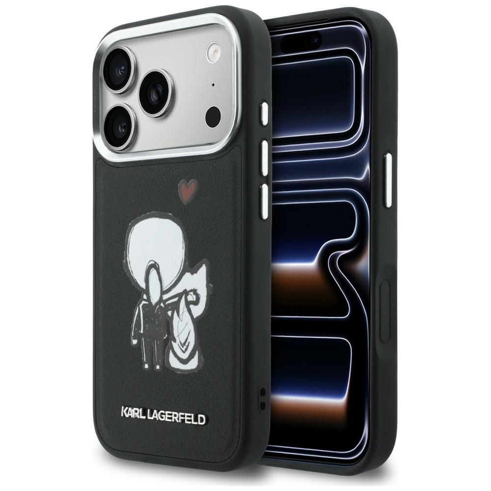 Karl Lagerfeld "Karl & Choupette" nugaros logotipas MagSafe Dėklas, skirtas iPhone 17 Pro - juodas