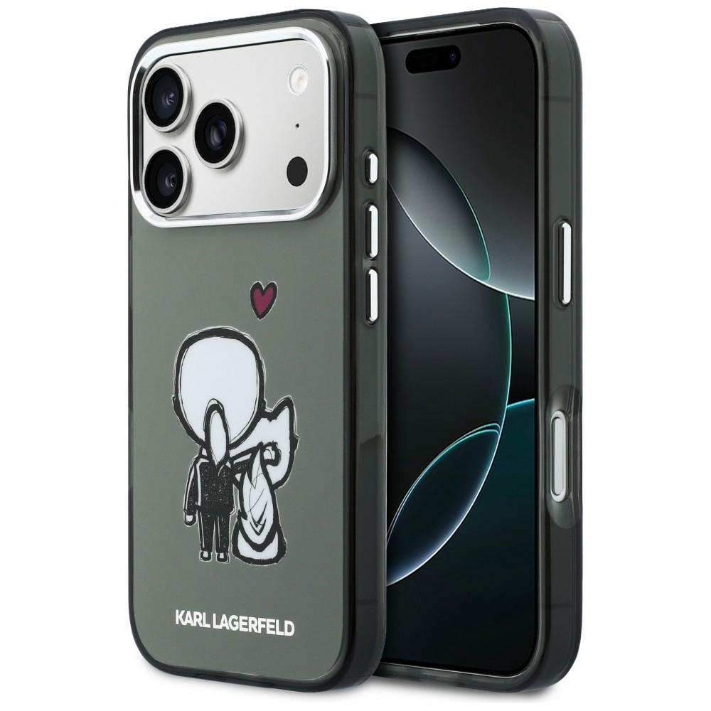 Karl Lagerfeld Karl & Choupette Atgal MagSafe Dėklas, skirtas iPhone 17 Pro - juodas