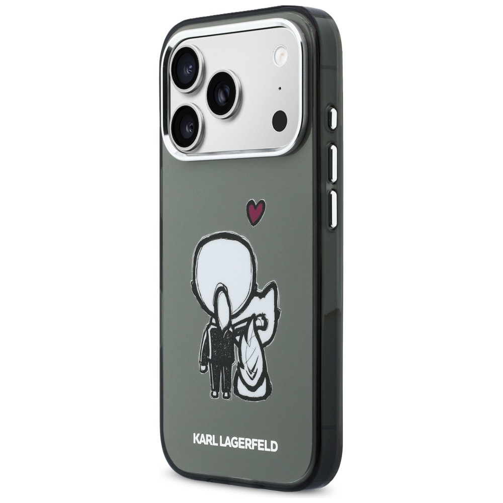 Karl Lagerfeld Karl & Choupette Atgal MagSafe Dėklas, skirtas iPhone 17 Pro Max - juodas