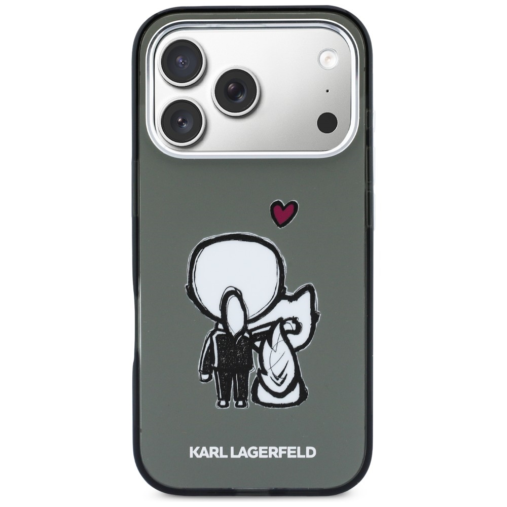 Karl Lagerfeld Karl & Choupette Atgal MagSafe Dėklas, skirtas iPhone 17 Pro Max - juodas