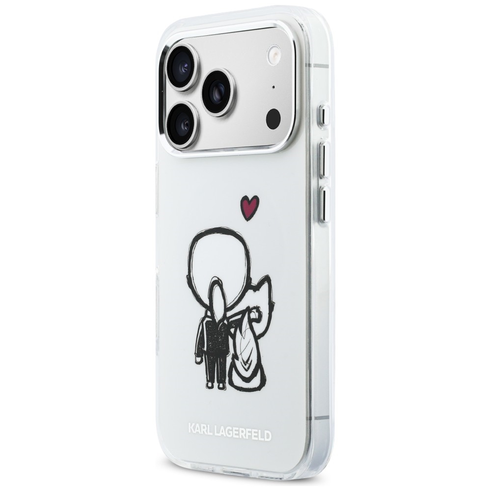 Karl Lagerfeld Karl & Choupette Atgal MagSafe Dėklas, skirtas iPhone 17 Pro Max - Skaidrus