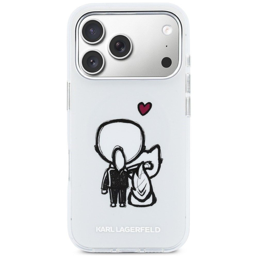 Karl Lagerfeld Karl & Choupette Atgal MagSafe Dėklas, skirtas iPhone 17 Pro - Skaidrus