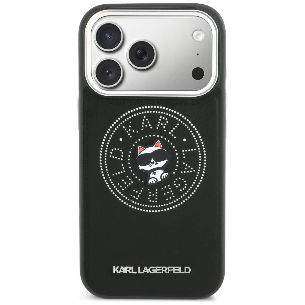 Karl Lagerfeld Point & Choupette Sketch MagSafe Dėklas, skirtas iPhone 17 Pro Max - juodas