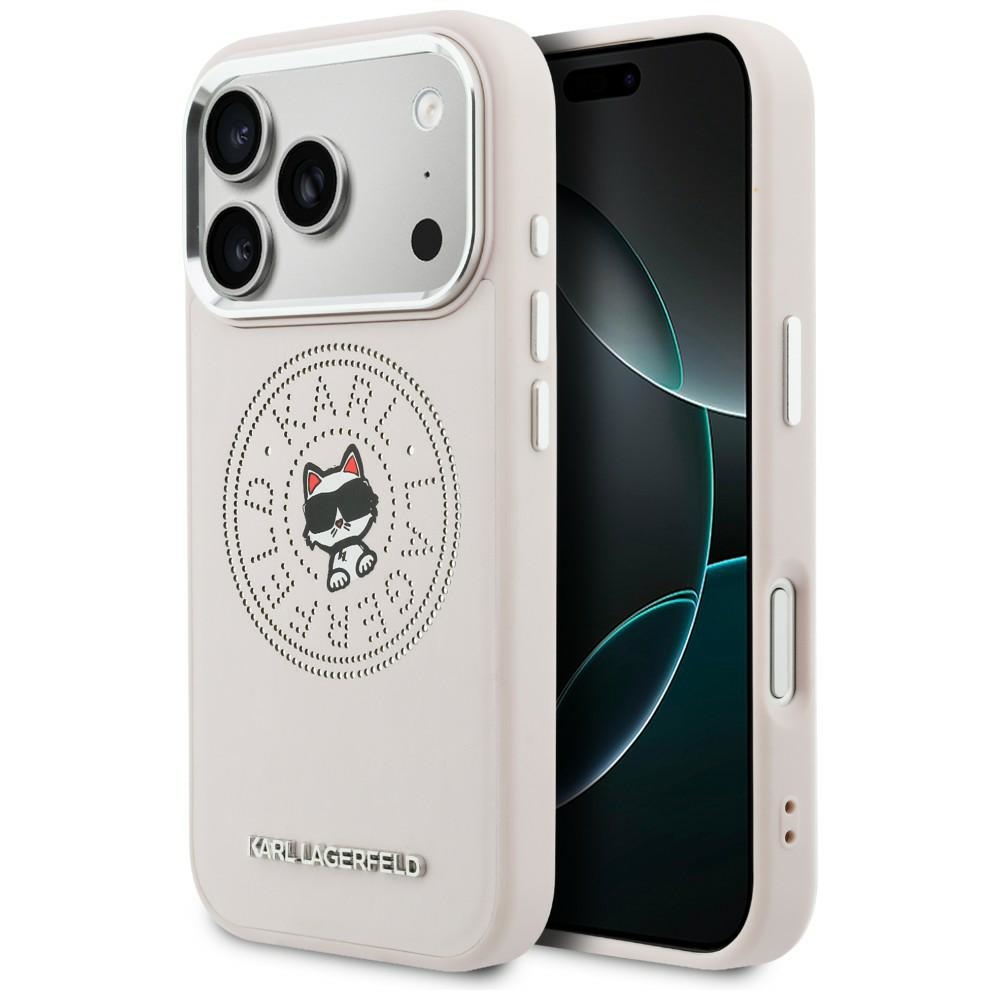 Karl Lagerfeld Point & Choupette Sketch MagSafe Dėklas, skirtas iPhone 17 Pro Max - Rožinė