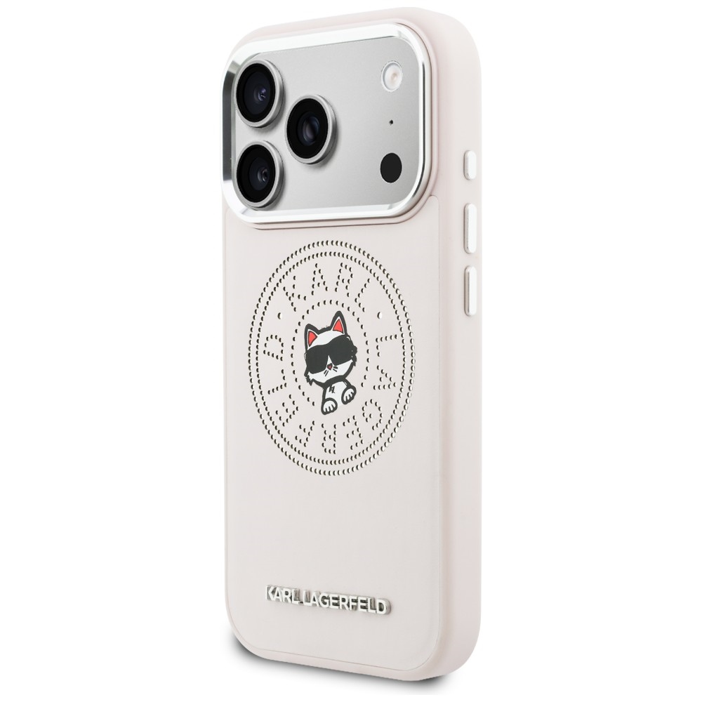 Karl Lagerfeld Point & Choupette Sketch MagSafe Dėklas, skirtas iPhone 17 Pro Max - Rožinė
