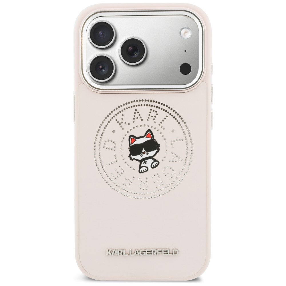 Karl Lagerfeld Point & Choupette Sketch MagSafe Dėklas, skirtas iPhone 17 Pro Max - Rožinė