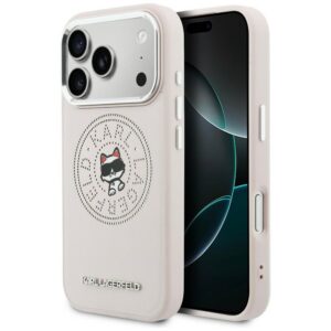Karl Lagerfeld Point & Choupette Sketch MagSafe Dėklas, skirtas iPhone 17 Pro - Rožinė