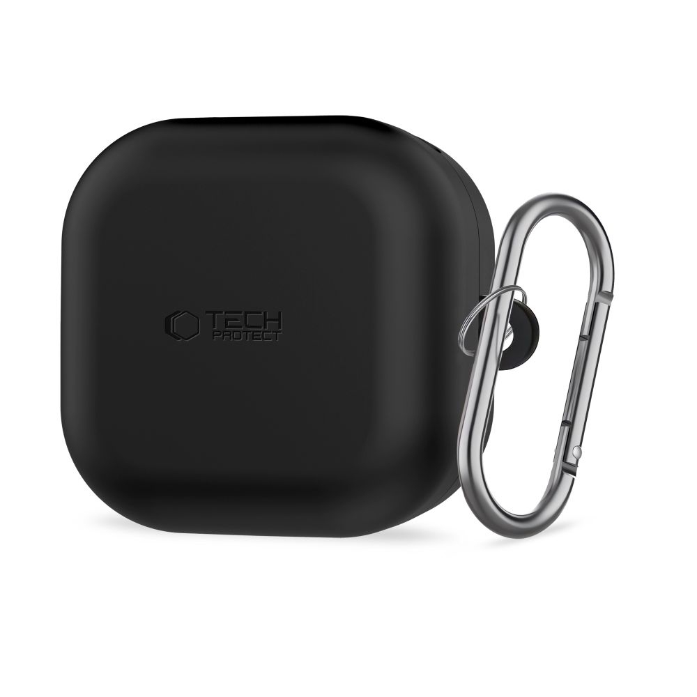 Dėklas ausinėms Tech-Protect Silicone Hook Samsung Galaxy Buds 4 / Buds 4 Pro, juodas