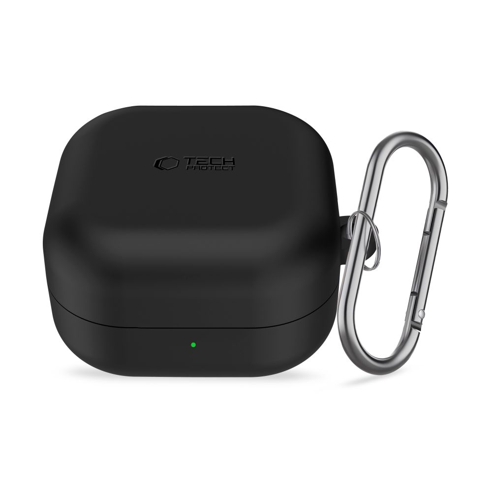 Dėklas ausinėms Tech-Protect Silicone Hook Samsung Galaxy Buds 4 / Buds 4 Pro, juodas