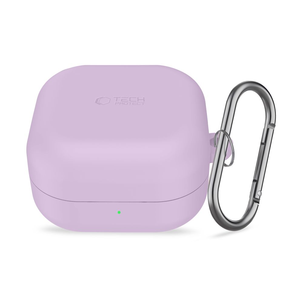 Dėklas ausinėms Tech-Protect Silicone Hook Samsung Galaxy Buds 4 / Buds 4 Pro, levandų spalvos