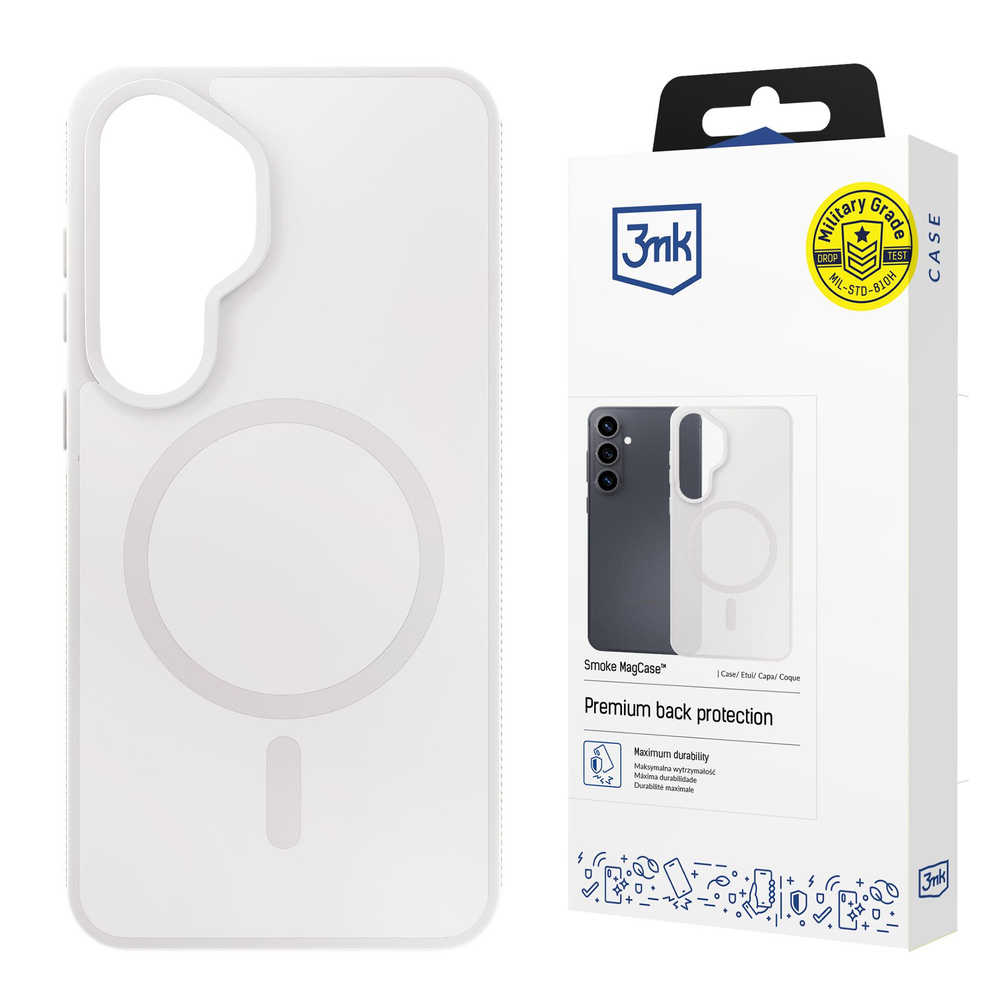 Dėklas 3mk Smoke MagDėklas, skirtas Samsung Galaxy S26 - baltas