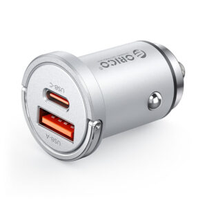 Orico MiniRing Pro 45W USB-A + USB-C automobilio įkroviklis - sidabro spalvos