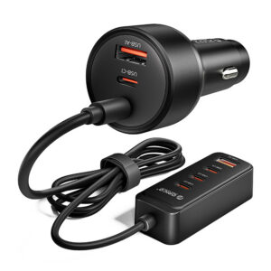 Orico ChargeClip 108W automobilinis įkroviklis 2x USB-A + 4x USB-C su segtuku - juodas