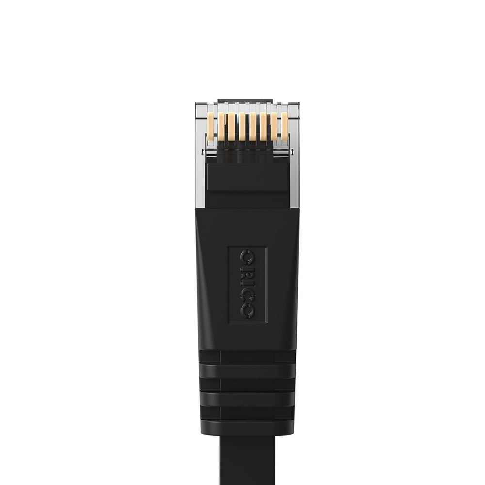 Orico PUG-C6B CAT6 1000Mbps RJ45 Ethernet tinklo kabelis, plokščias LAN, 8m, juodas