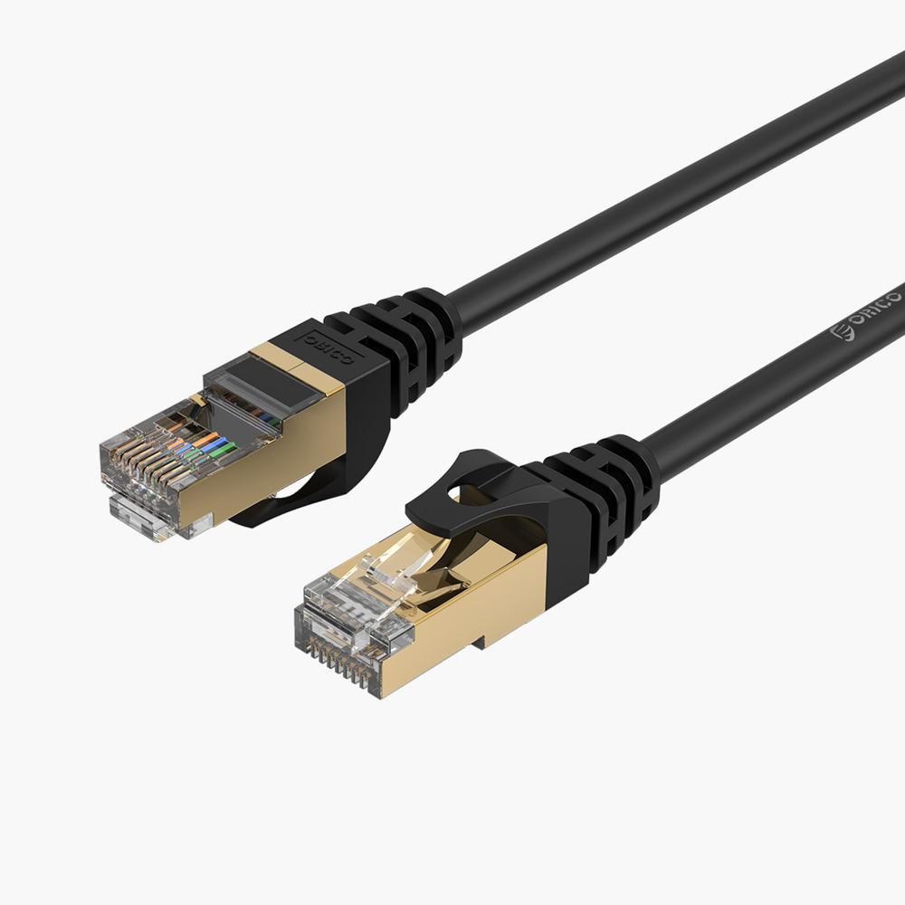 Orico PUG-C7 CAT7 10Gbps RJ45 Ethernetinis tinklo kabelis interneto LAN apvalus 20m - juodas