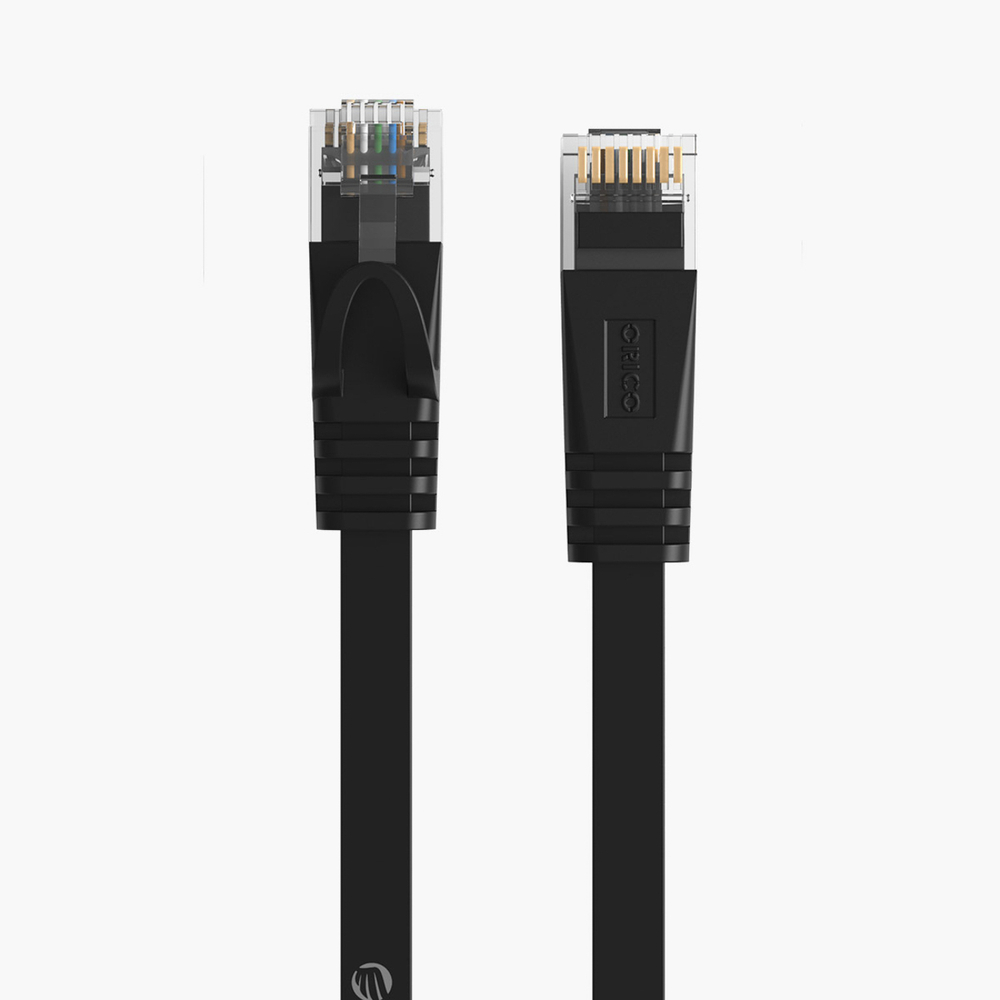 Orico PUG-C7B CAT7 10Gbps RJ45 Ethernet tinklo kabelis interneto LAN plokščias 8m - juodas