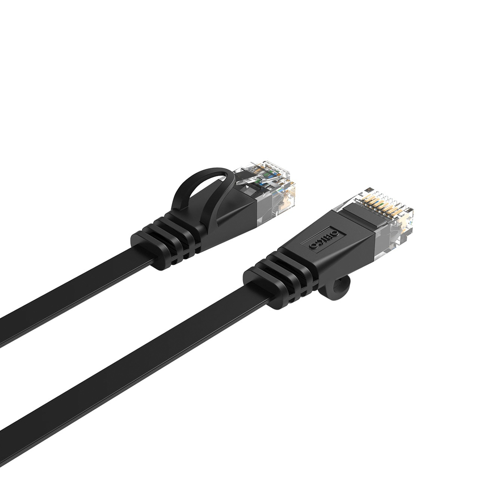 Orico PUG-C7B CAT7 10Gbps RJ45 Ethernet tinklinis kabelis internetui LAN Flat 10m - juodas