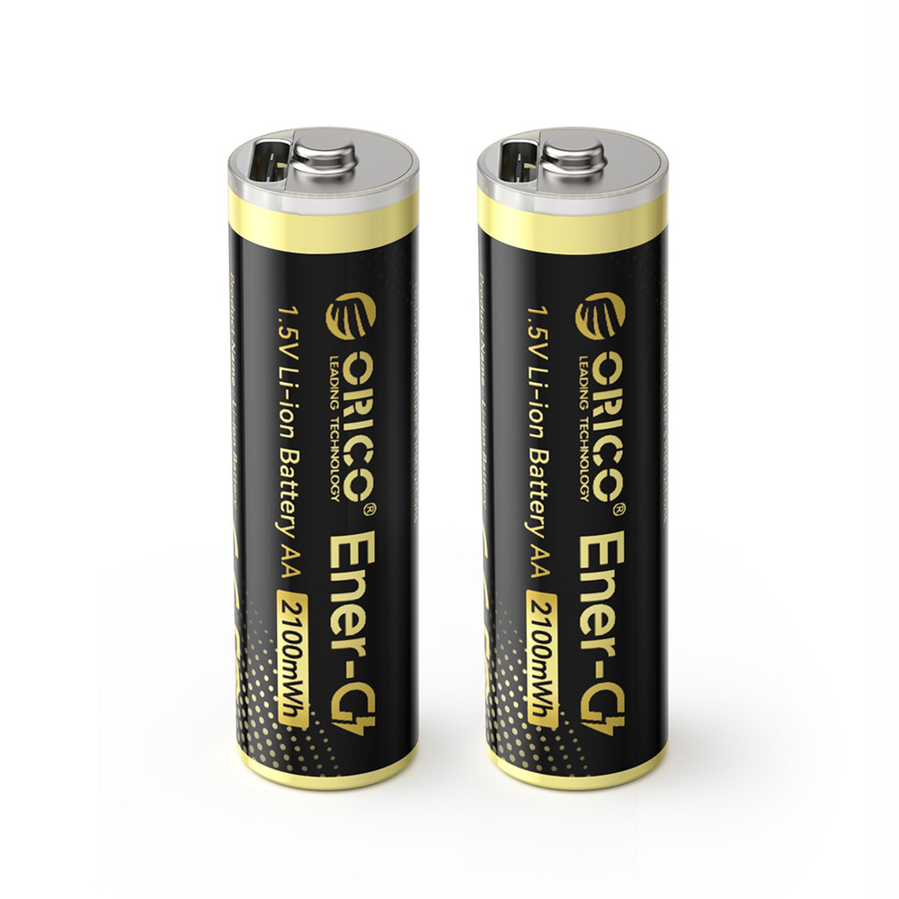 Orico Ener-G EG5C litio akumuliatorius 1,5V 2100mWh AA USB-C pakraunamas akumuliatorius 2 vnt.
