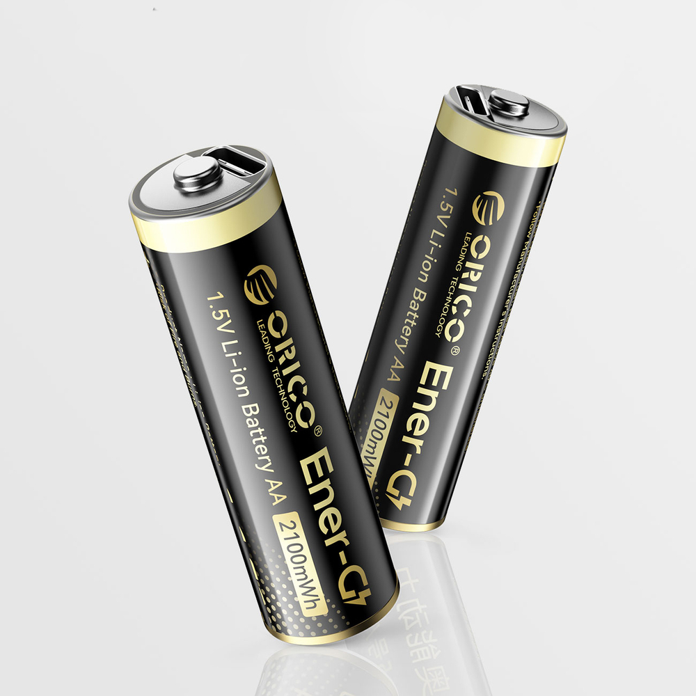 Orico Ener-G EG5C litio akumuliatorius 1,5V 2100mWh AA USB-C pakraunamas akumuliatorius 2 vnt.