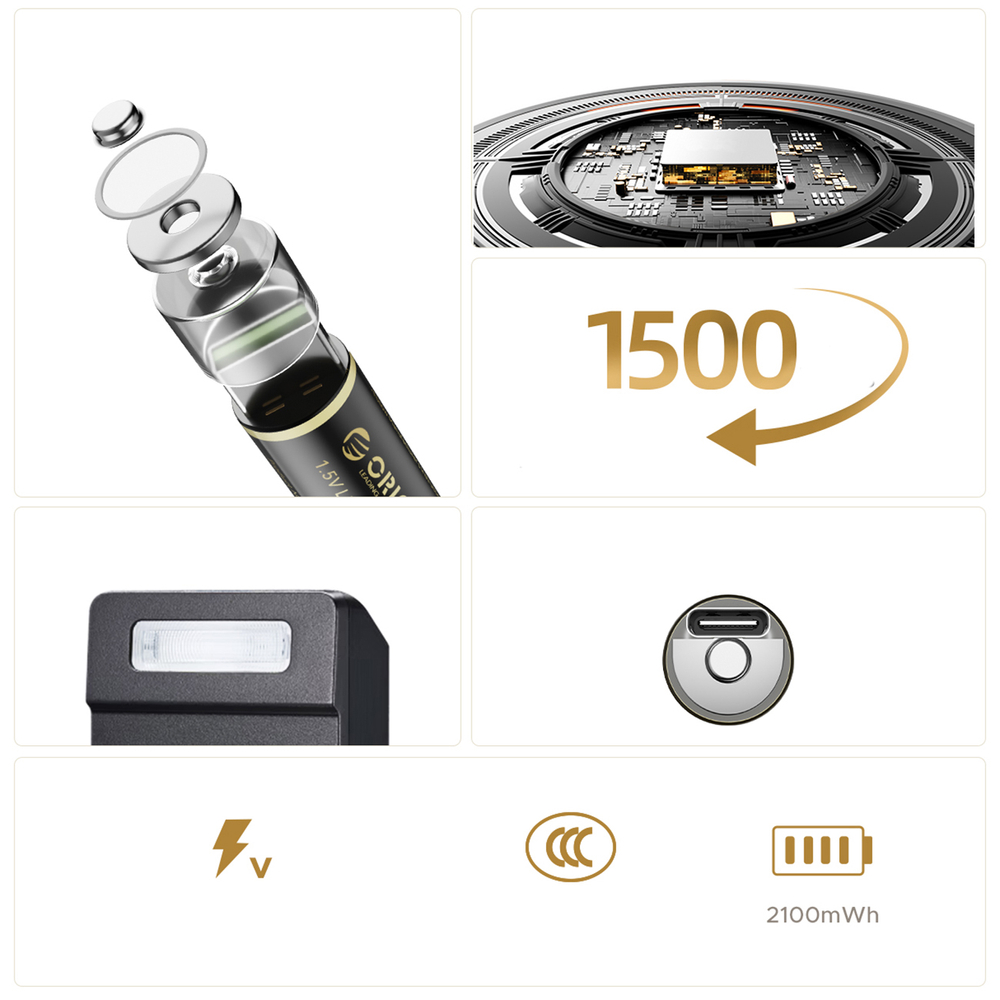 Orico Ener-G EG5C litio akumuliatorius 1,5V 2100mWh AA USB-C pakraunamas akumuliatorius 2 vnt.
