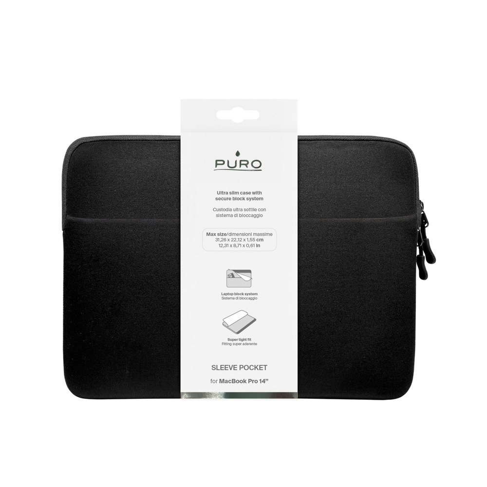 Puro Slim Pocket 14" nešiojamojo kompiuterio krepšys - juodas